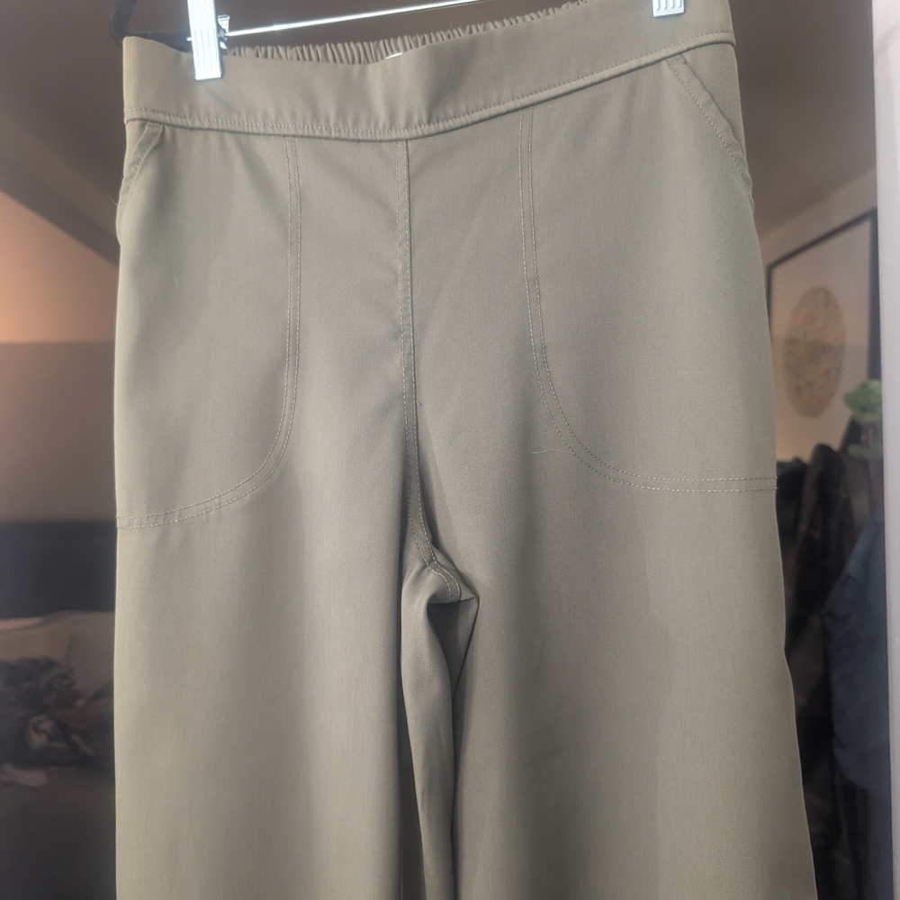 Max Studio Khaki Wide-Leg Trousers